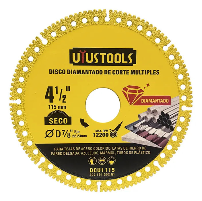 Disco Diamantado De Corte Múltiples 115mm