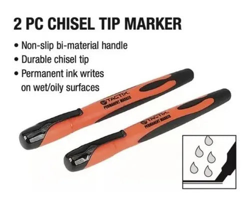 Marcador Trazador Permanente Punta de Formón 2 Pcs