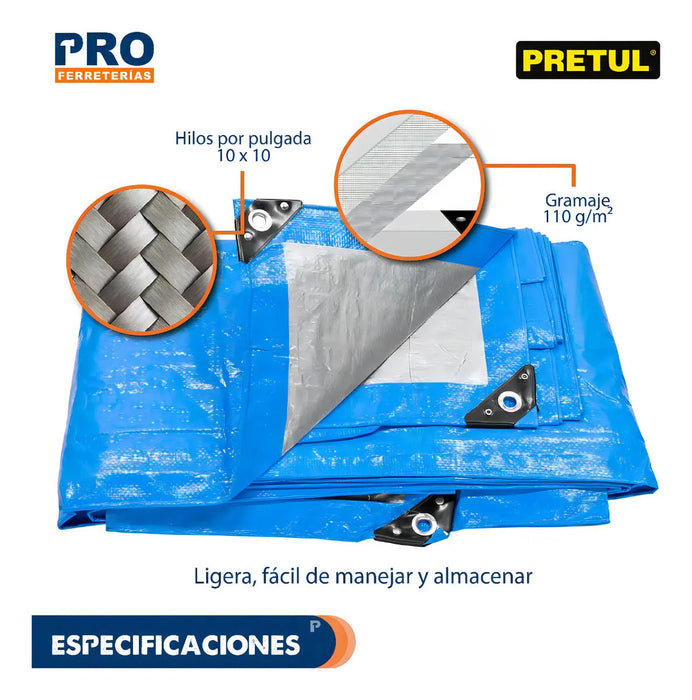 Lona 5 X 6 M, Azul, Pretul