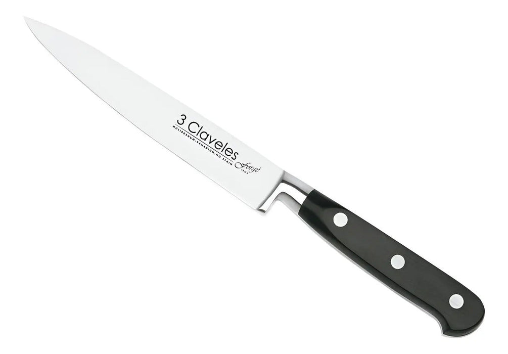 Cuchillo Filetear Tres Claveles Negro 15cm