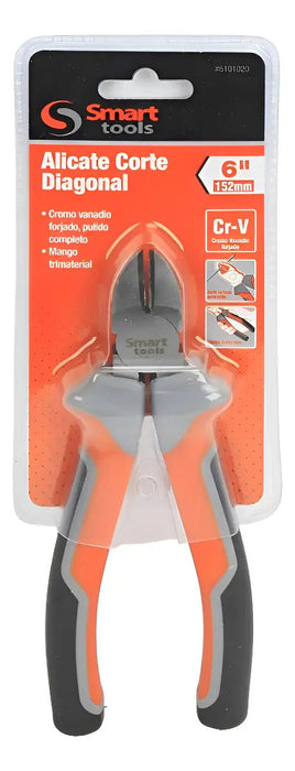 Alicate Corte Diagonal 6" Cr/v Ergonómico Smart Tools