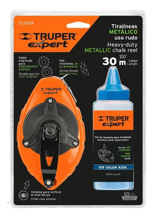 Tiralíneas 100 Ft Uso Rudo Cuerpo De Aluminio Truper