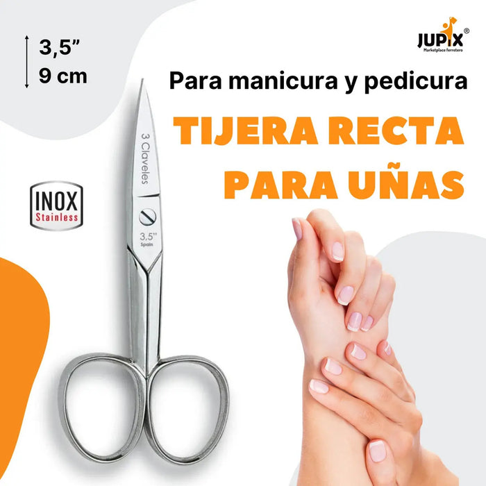 Tijera Recta Para Uñas 9 Cms