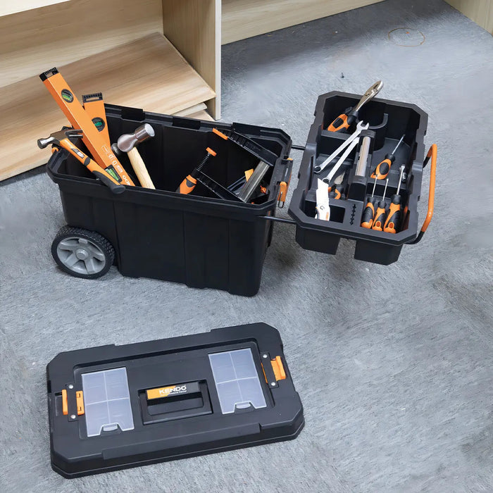 Caja de Herramientas Móvil 60cm con Ruedas Kendo Negro