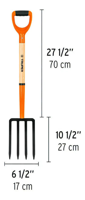 Pala Cavar Tierra Bieldo De 4 Dientes Truper Bj-4p