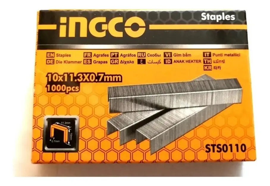 Pack Cajas Grapas Ingco 3/8 1000 Piezas C/u 10mm