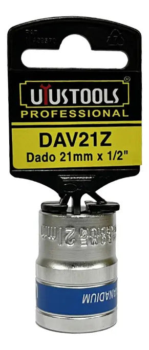 Dado 21mm-1/2" Azul C/colgador Uyustools