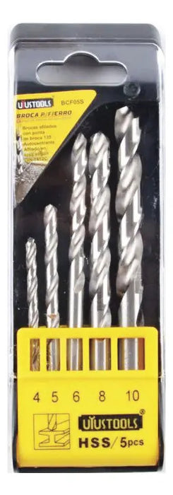 Set 5 Brocas Metal HSS (4-5-6-8-10mm) Uyustools