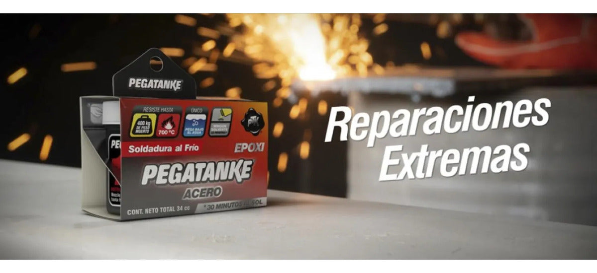 Pegamento Líquido Pegatanke Epoxy Acero Para Reparación Metales Hasta 700°c