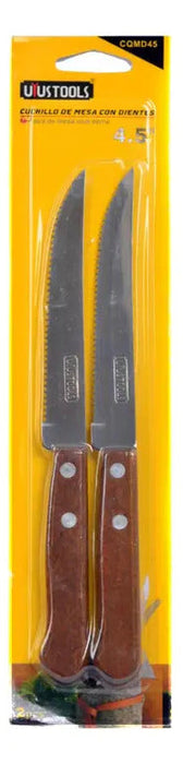 Set 2 Cuchillos De Mesa Con Dientes 4.5''