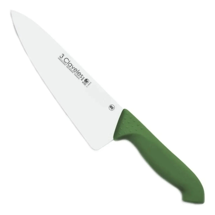Cuchillo Tres Claveles Proflex Cocinero 20cm Verde