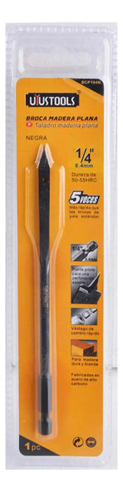 Broca Mecha 1/4'' Madera Paleta Negra Uyustools