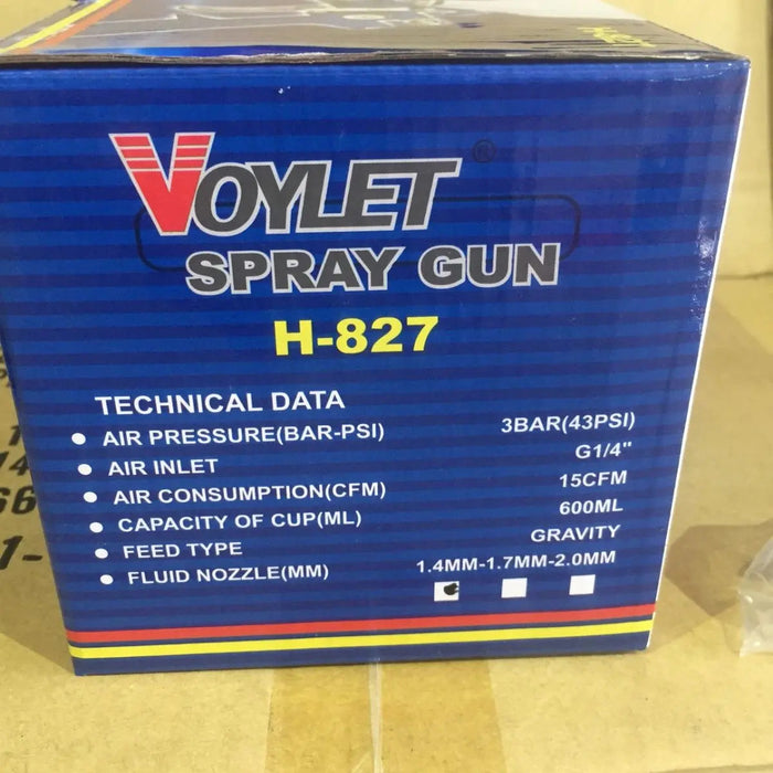 Pistola Pintar Gravedad H-827 Hvlp Voylet Azul