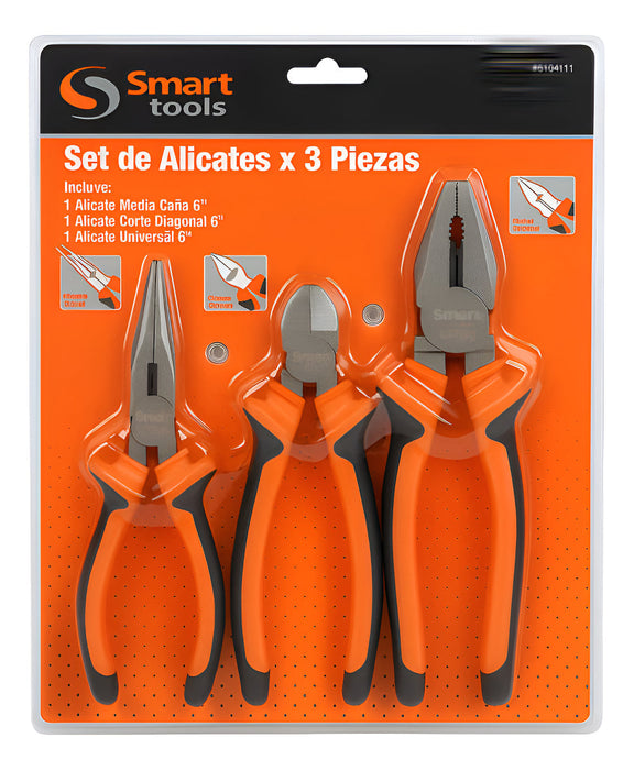 Set 3 Alicates Profesional 6'' y 8''