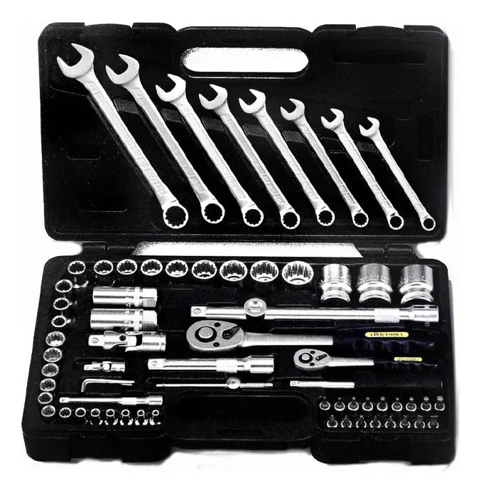Juego De Dados 68pcs 1/4 Y 1/2 Multidriver