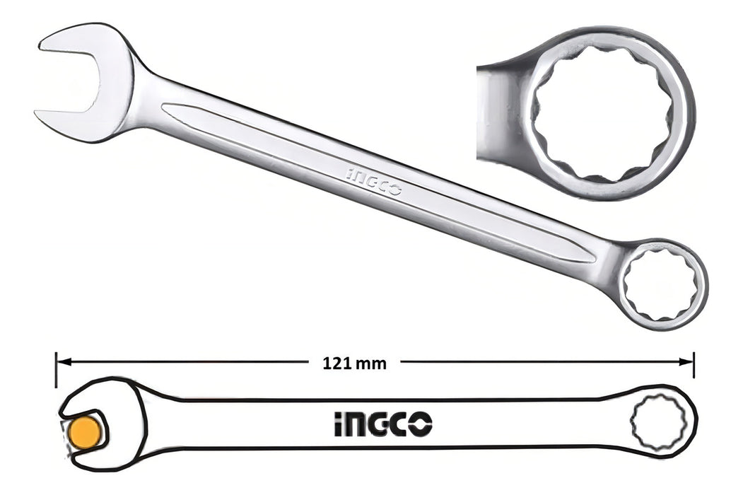 Llave Combinada Punta Corona Industrial Ingco 8mm