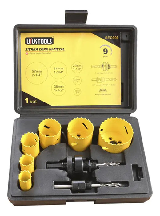 Juego 9 Pcs Sierra Copa Bimetal Y Acc.
