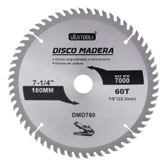 Disco Sierra 7 1/4" Madera X 60 Dientes