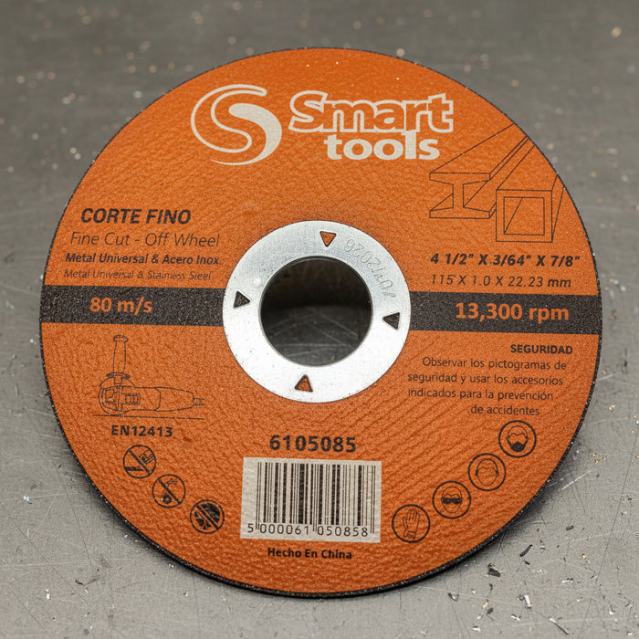 Pack 10 Discos de Corte Acero/Inox 4.1/2''x1mm