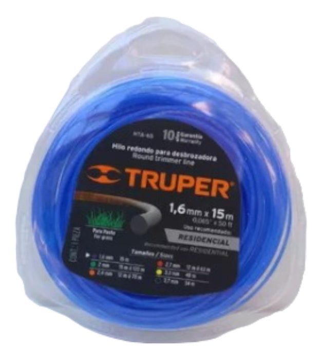 Hilo Nylon Truper HTA-65 1.6mmx15m Rollo Azul