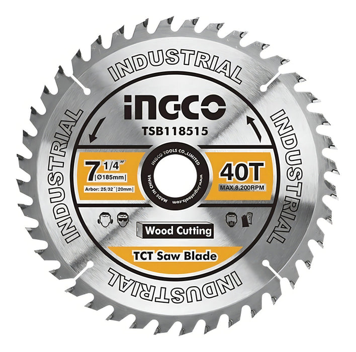 Disco de Sierra Circular Industrial para Madera 40T 185mm