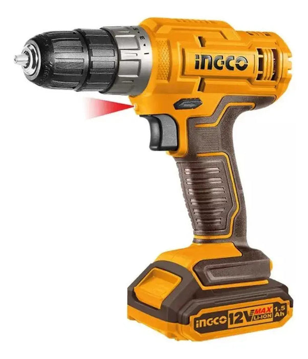 Taladro Atornillador Inalámbrico 12V con Batería y Cargador Ingco