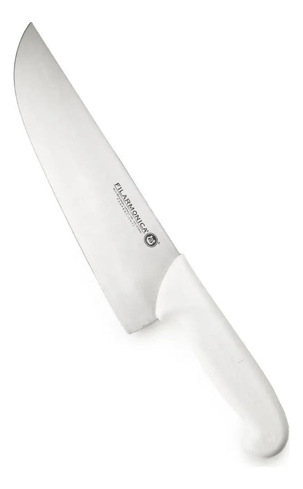 Cuchillo Carnicero Filarmonica 27cm Acero Inoxidable Mango Ergonómico Blanco
