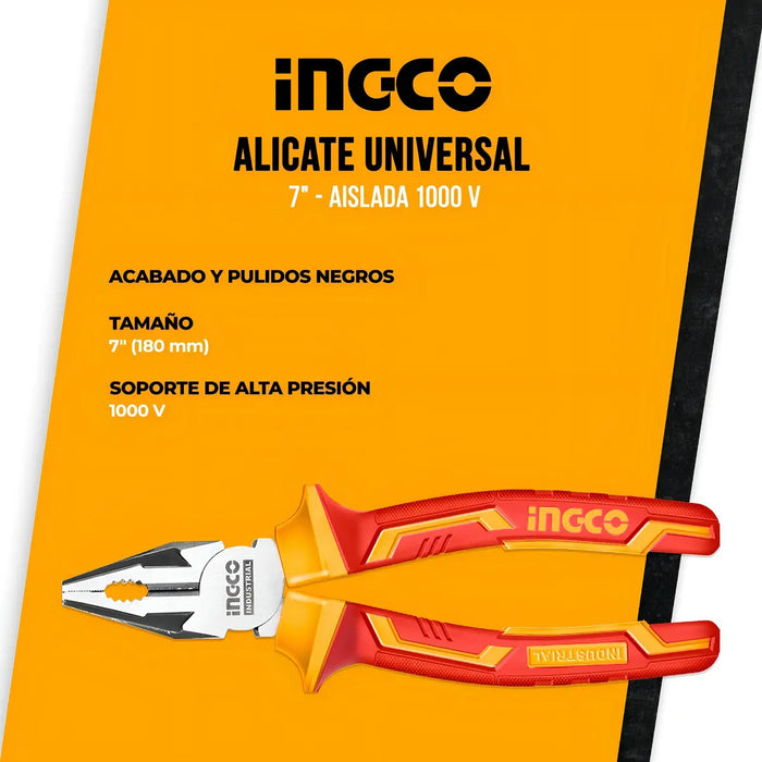 Pinza De Electricista Universal 7'' Ingco Aislada 1000 V