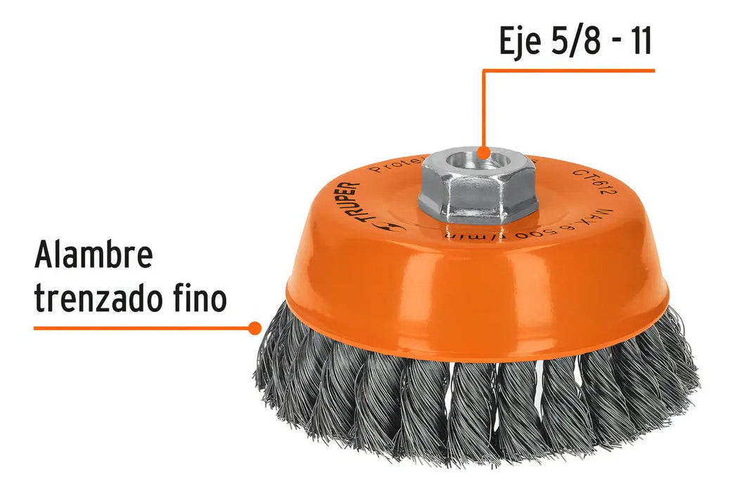 Carda Truper CT-612 Profesional 5'' Naranja Desbaste