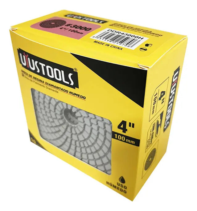 Set 10 Discos Resina Diamantado Húmedo 4" #3000