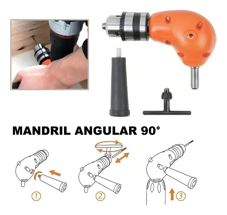 Mandril Angular Tactix 10mm Adaptador Para Taladro