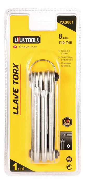 Juego 8 Pcs Llave Torx T10-T45