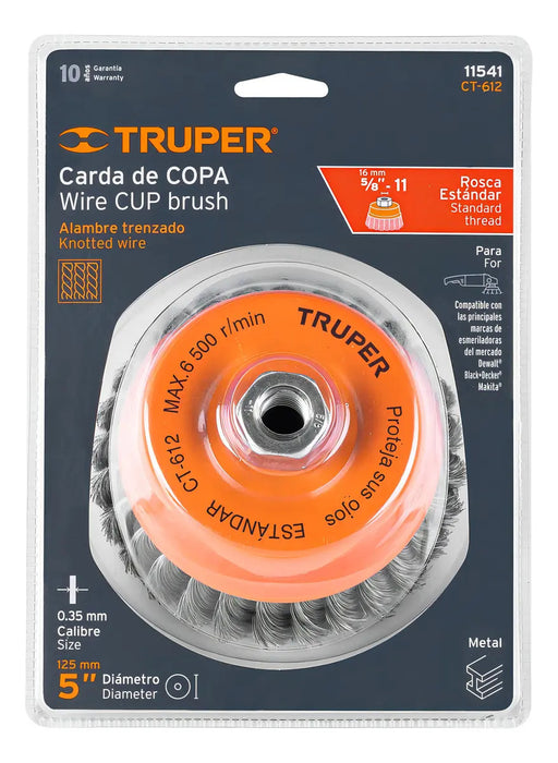 Carda Truper CT-612 Profesional 5'' Naranja Desbaste