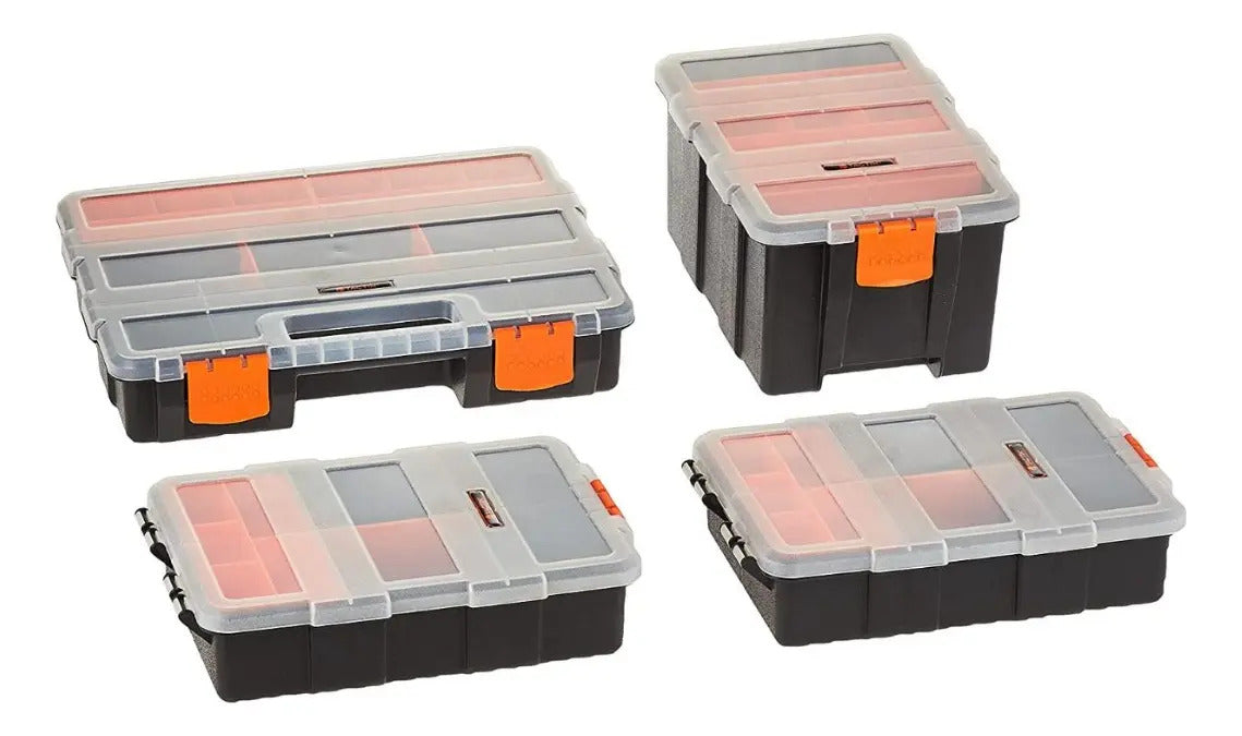 Organizador Plástico Juego 4 Piezas Tactix Color Negro