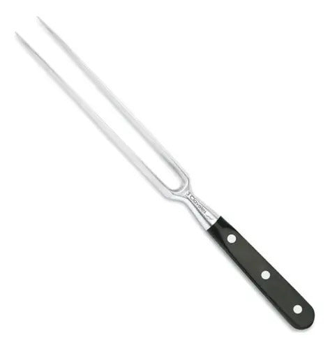 Tenedor Trinchar 3 Claveles Forge Acero Inoxidable Mango Pom Negro 16cm