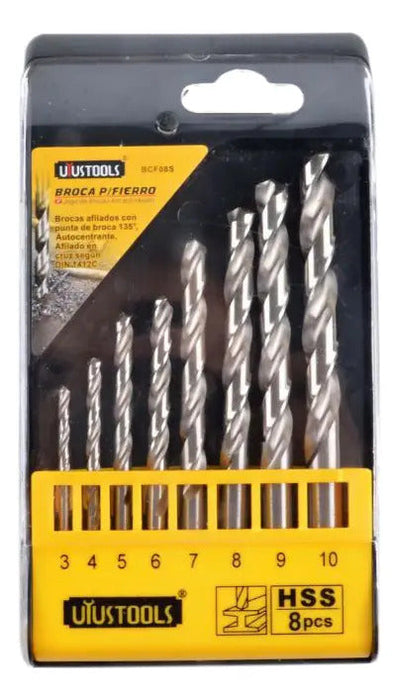 Set 8 Brocas Metal HSS 3-10 mm