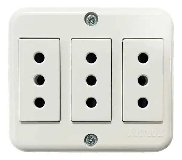 Tomacorriente Sobrepuesto Triple 10A Blanco