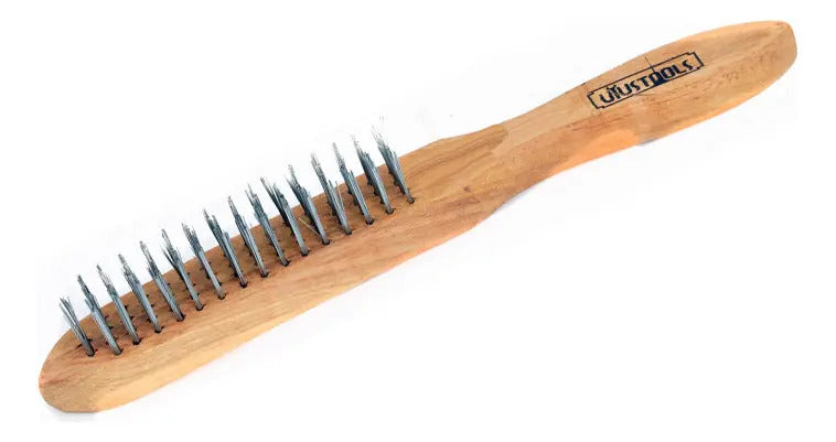 Escobilla Acero 4 Filas Mango Madera