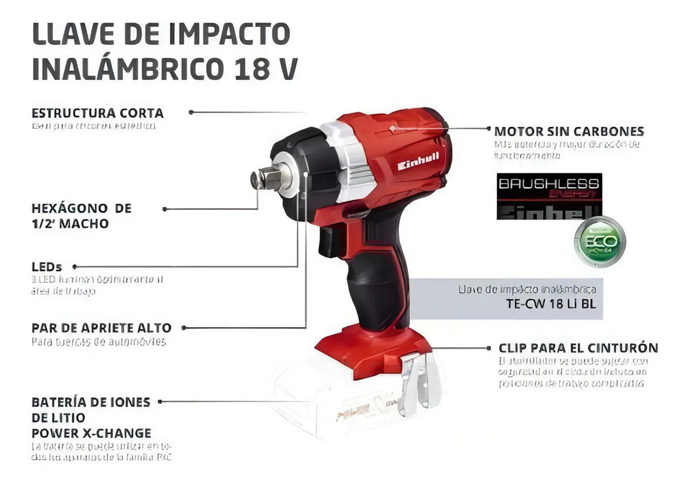 Pistola de Impacto Inalámbrica 18 V Brushless Einhell