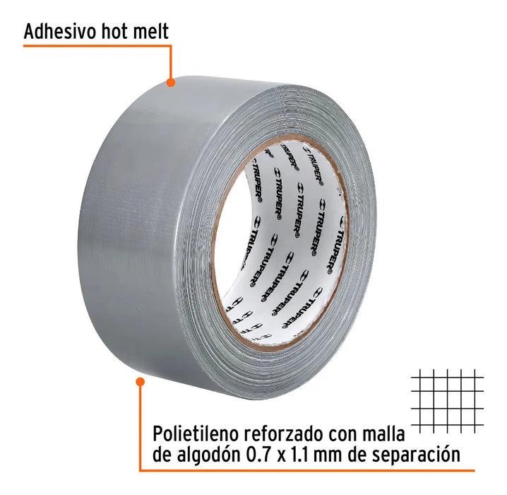 Cinta Duct Tape Gris Lisa 30 M 48 Mm