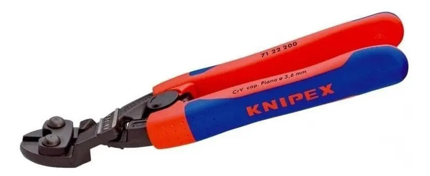 Corta Cables Compacto 8puLG Cabezal 20º Knipex Rojo Y Azul