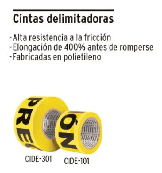 Cinta Precaución Truper Plástico Rollo 304 Mt. Color Amarillo