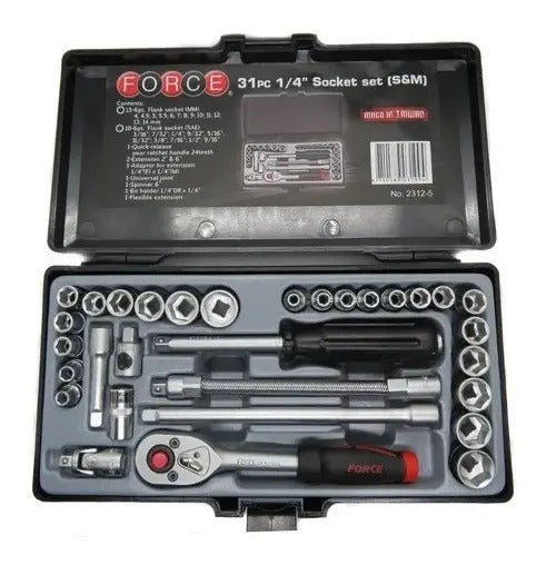 Juego Dados Hex. 1/4'' Mm./puLG. 31 Piezas