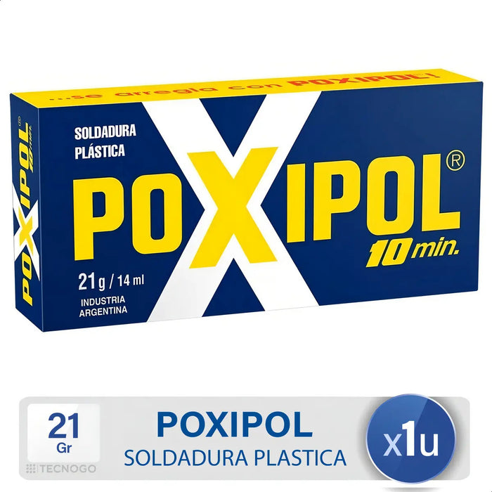 Poxipol Soldadura Plástica Color Metálico 14 Ml (10 Minutos)