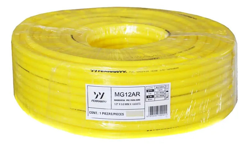 Manguera PVC para Aire 1/2" X 3.0mm X 100mts
