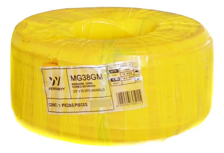 Manguera Goma Flexible Reforzada 3/8'' X 50mts Amarillo