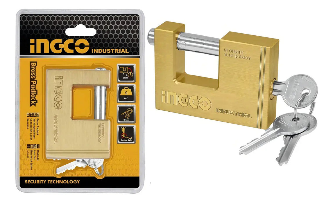 Candado Antipalanca Bronce 60mm Ingco 3 Llaves