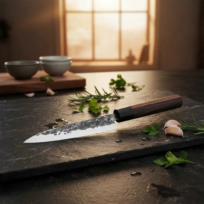 Cuchillo Acero Inoxidable 16cm Osaka Tipo Carne Mango Madera Café