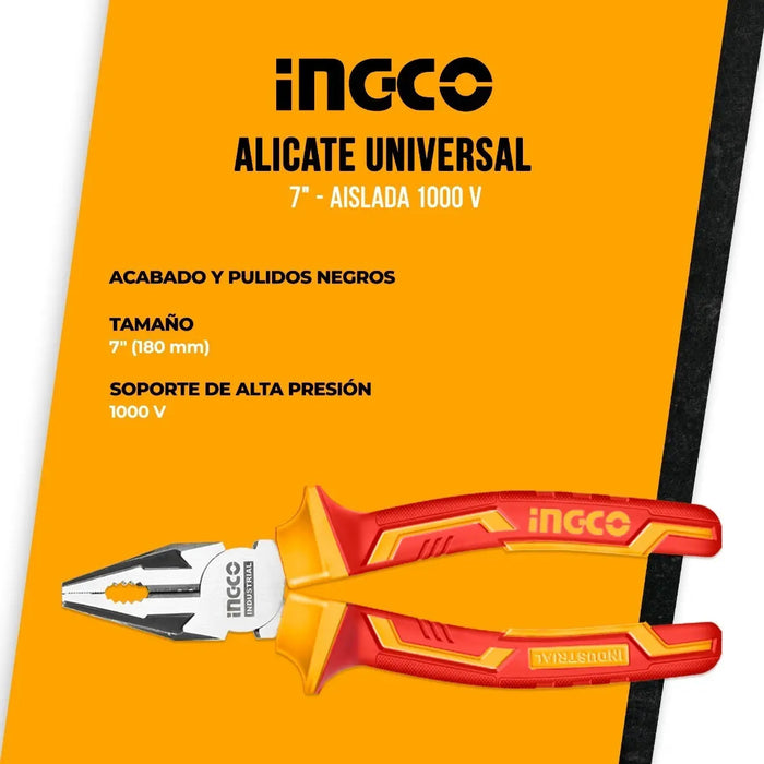 Pinza De Electricista Universal 7'' Ingco Aislada 1000 V