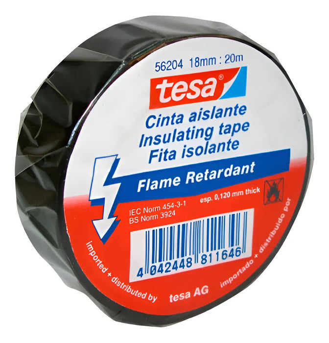 Cinta Huincha Aislante Negra 20m X 18mm Tesa